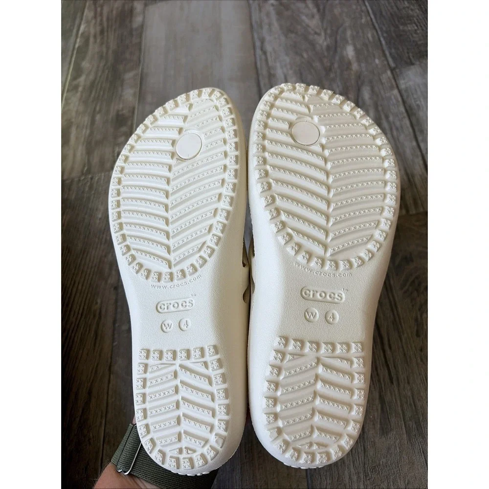 Crocs‎ Kadee II Flip Flop Womens 4 Beige Sandals Slides